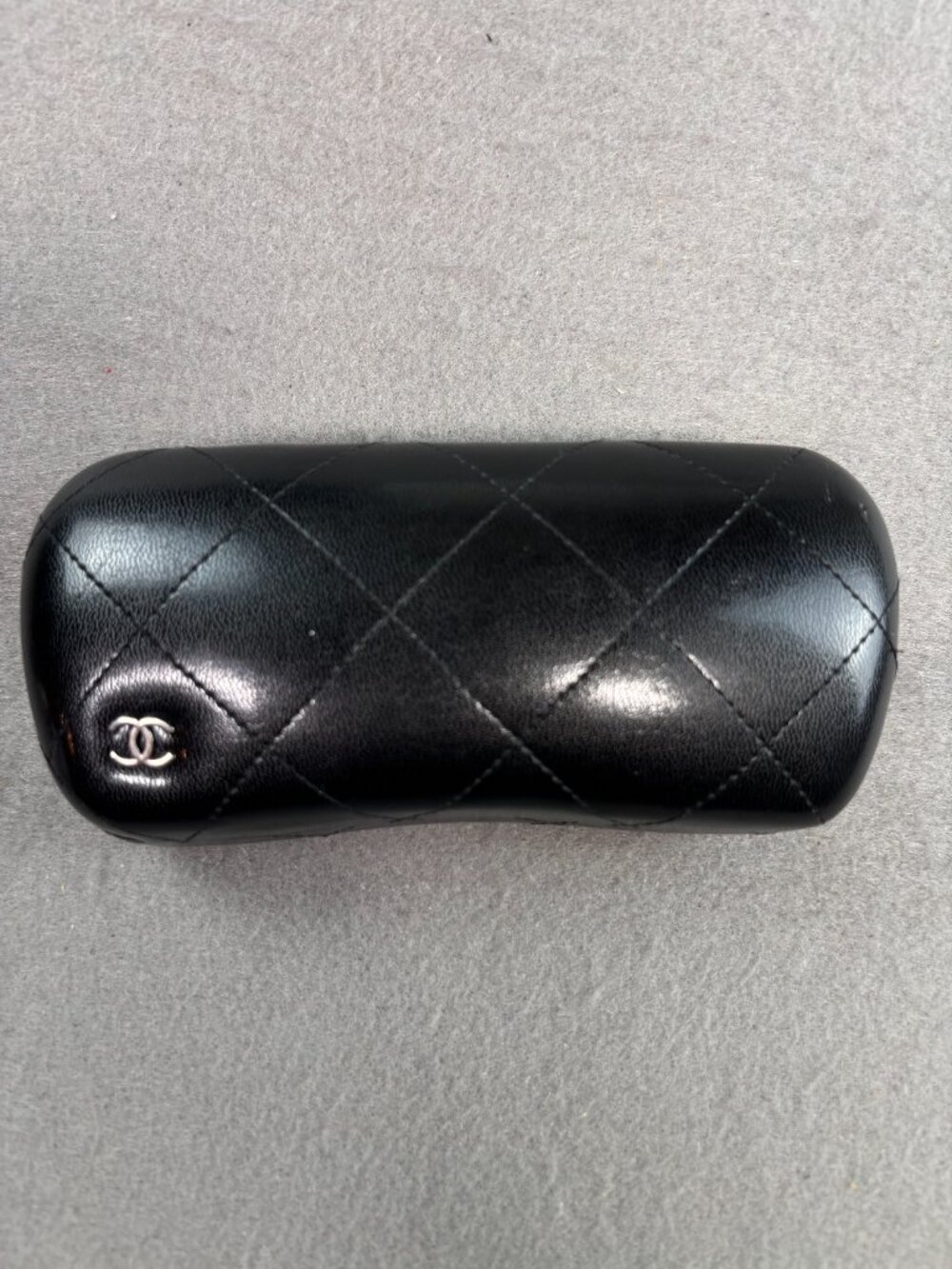 Chanel Black Quilted Eyeglasses Case CC Logo Made Italy